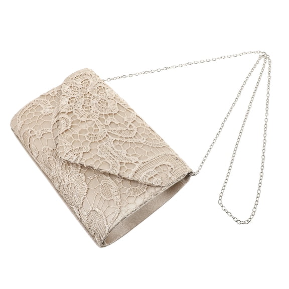 DEEPCRAFF Beige Lace Evening Clutch Purse for Formal Events, Banquets, and Elegant Party Accessory Storage