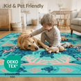 thumbnail image 4 of ODIKA 6'x9' Washable Area Rug Ocean Turtle Main Lagoon Mosaic Coral Border Panels Map Nautical for Family Room, Living Room, Master Bedroom, Non-Slip, Easy Care, 4 of 7