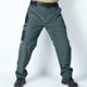 thumbnail image 1 of Pantalones de trabajo para hombre, de color liso, con cordón, cintura elástica y múltiples bolsillos, 1 of 4