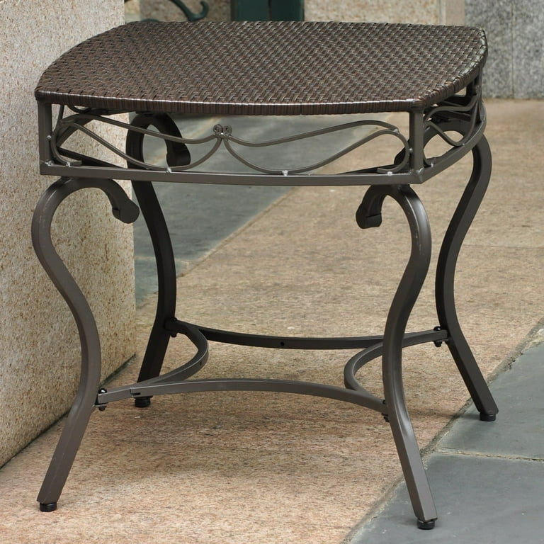 International Caravan Valencia Resin Wicker/Steel Square Round Side Table International Caravan Valencia Resin Wicker/Steel Square Round Side Table