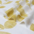 thumbnail image 3 of Short Kitchen Curtains 2 Tiers Sheer Window Curtains Elegant Leaf Floral Printed Rod Pocket Faux Linen Texured Curtains Cafe Curtains 26"*45" yellow, 3 of 7