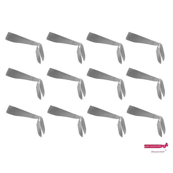 Kenz Laurenz Tie Back Headbands 12 Moisture Wicking Athletic Sports Head Band Gray