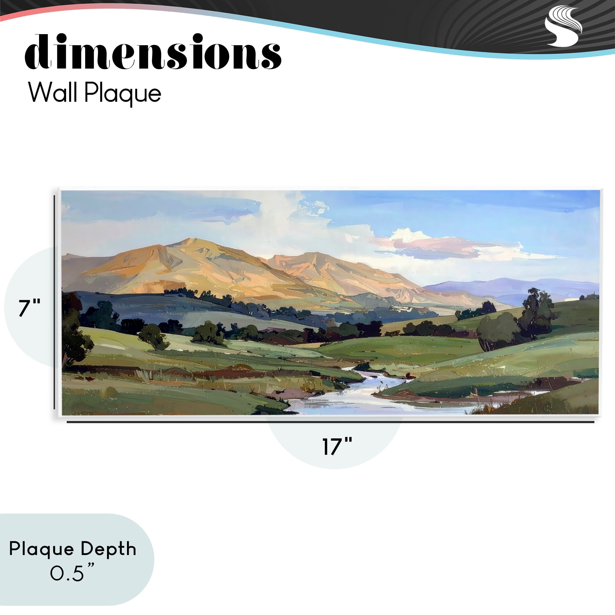 Stupell Industries Winding River Across Valley Wall Plaque Art, design by Alonza Saunders