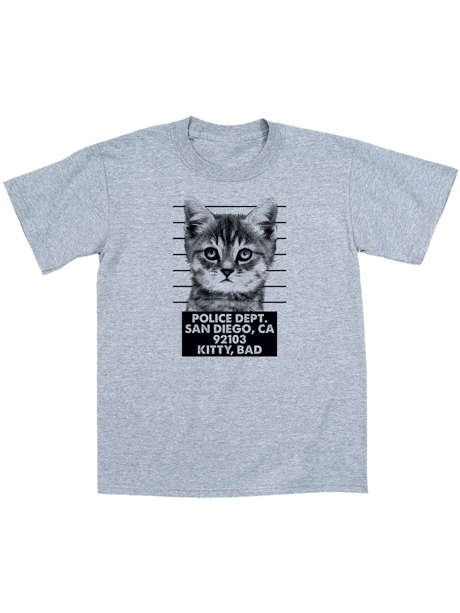 Kitten Mugshot Funny Cats Cat Print Jail Prison Novelty Humor-Mens T ...