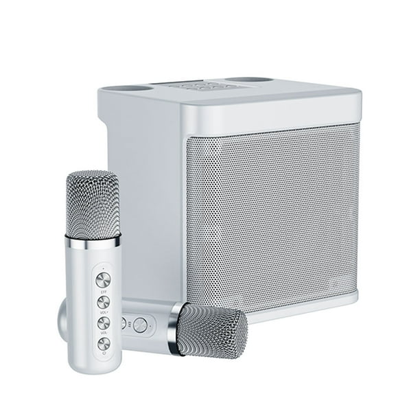 100W YS-203 Altavoz inalámbrico de micrófono dual de karaoke portátil (blanco)