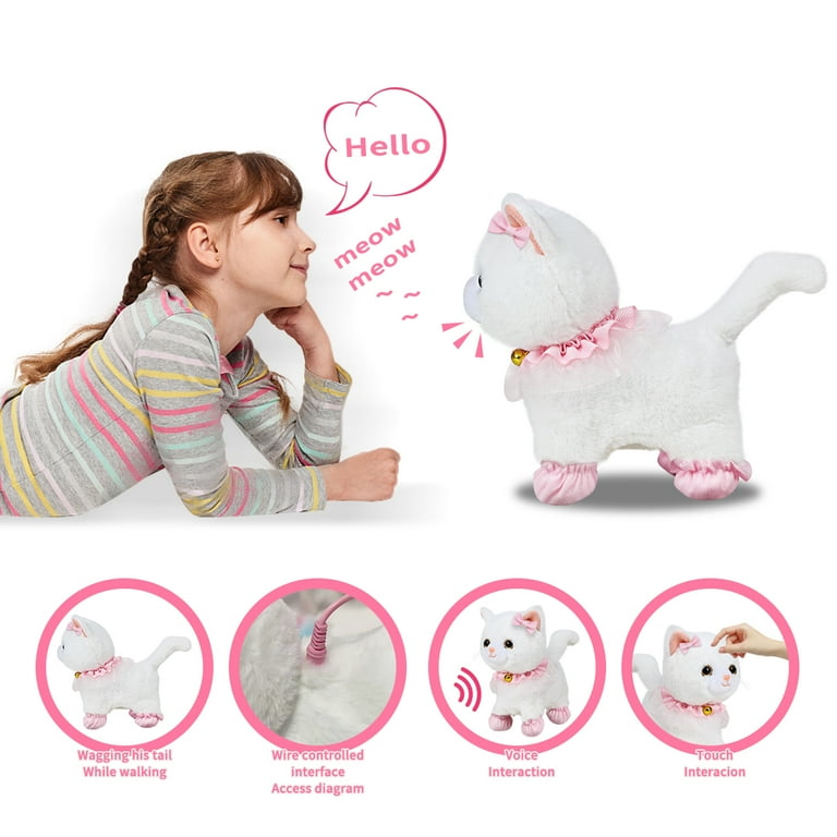 Walking meowing 2024 cat toy