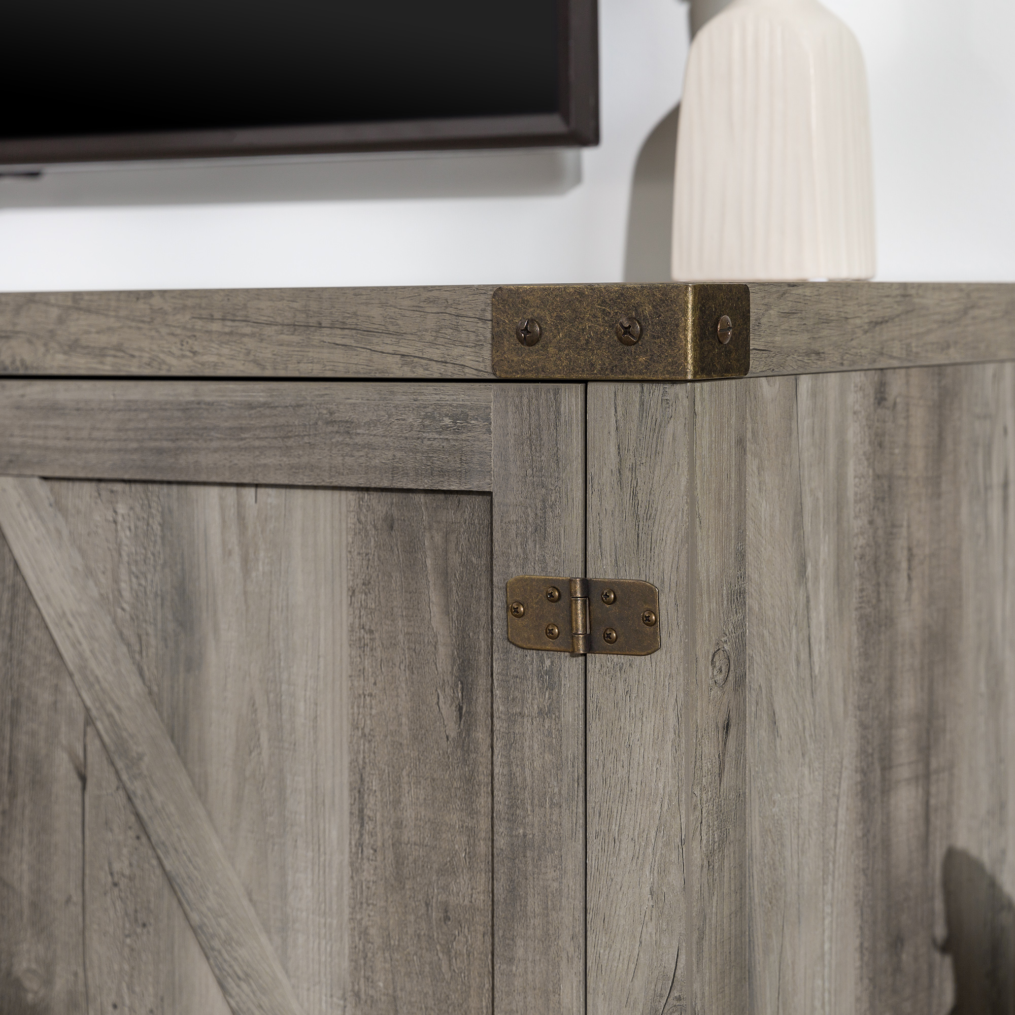 Walker Edison Modern Farmhouse Barn Door TV Stand for TVs up to 65" photo 4