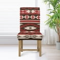 thumbnail image 3 of COEQINE Stretchable Dining Chair Covers 6-Pack, Machine Washable Universal Fit Chair Slipcovers, Polyester Spandex for Home and Kitchen Decor, Southwest American Tribal Red Brown, 3 of 7