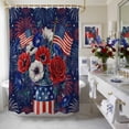 thumbnail image 4 of Independence Day Shower Curtain, 72" x 72", U. S. Flag White Five-Pointed Stars Fantasy Firework Waterproof Bathroom Curtain Washable Shower Curtain Set with 12 Hooks, 4 of 9