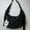 Black with pendant, variant on Korean Simplified New Moon Bag Fashionable Design Wheat ear Cross Body Bag Versatile High end Single Shoulder Dumpling Bag