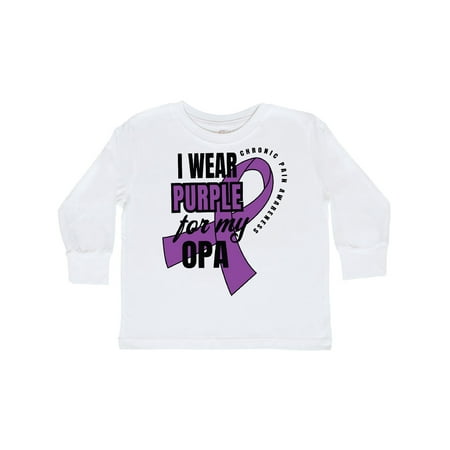 

Inktastic Chronic Pain I Wear Purple For My Opa Gift Toddler Boy or Toddler Girl Long Sleeve T-Shirt