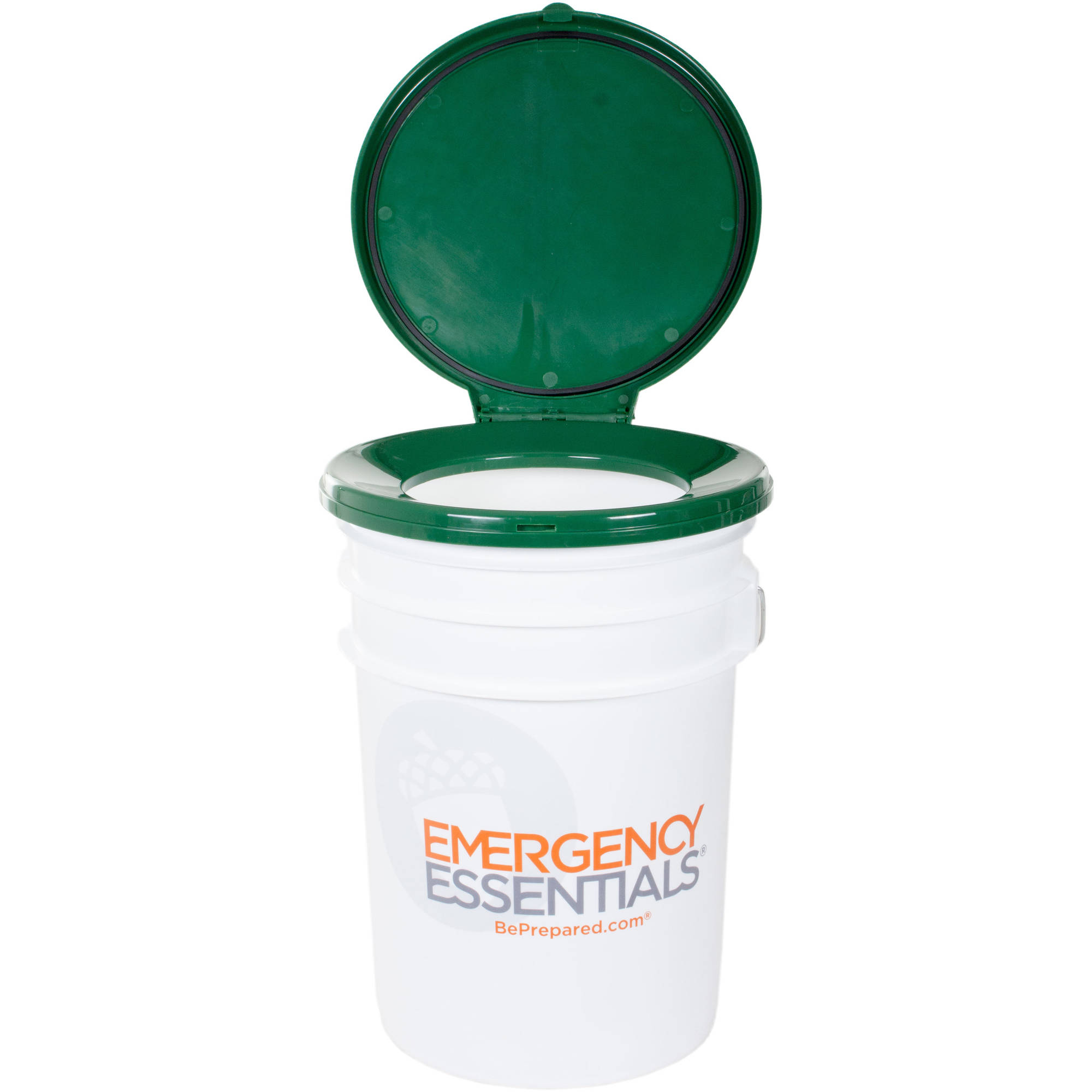 Emergency Essentials Camping And Survival Tote Able Toilet Seat Lid With 5 Gallon Bucket Enzymes