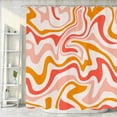 thumbnail image 2 of Aesthetic 70S Abstract Wavy Shower Curtain for Bathroom, Pink Orange Groovy Cute Retro Spiral Swirl Trippy Pastel Vintage 70s 80s Boho Minimal Teen Girls Restroom Decor Accessories with Hooks 36X72in, 2 of 4