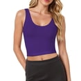 thumbnail image 3 of Blusa corta de 2 piezas AURUZA con cuello en U sin mangas XL, blanco y morado, 3 of 7