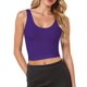 thumbnail image 3 of Blusa corta de 2 piezas AURUZA con cuello en U sin mangas XL, blanco y morado, 3 of 7