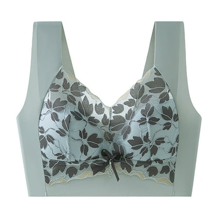 Ierhent Minimizer Bras for Women Women s Underarm-smoothing With Seamless Stretch Wireless Lightly Lined Comfort Bra(Blue M)