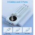 thumbnail image 2 of JIUMESS 10000mAh Power Bank with Cables 22.5W Fast Portable Charger Compatible for iPhone, Android, 2 of 10