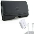 thumbnail image 1 of 10ft Long Cable Fast Type-C 18W PD Home Charger w Swivel Leather Case Belt Clip for LG Premier Pro Plus (L455DL), G8X ThinQ, G7 ThinQ, Stylo 5 4 Plus, Harmony 4 - Lively Jitterbug Smart3, 1 of 12