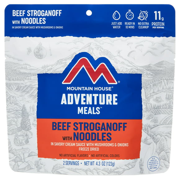 Mountain House Beef Stroganoff w/Noodles, Freeze-Dried Food, 2 Servings