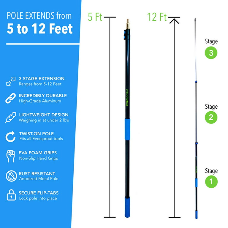EVERSPROUT 5-to-12 Foot Telescopic Extension Pole