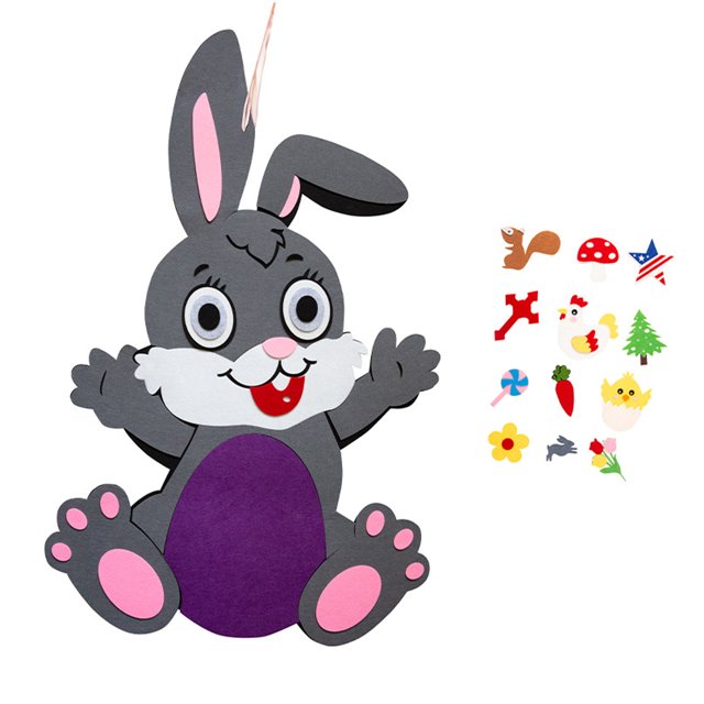 Pendant Hanging Craft Kit Cute Multicolor Diy Felt Crafts Rabbit Venue Layout Easter Decorative Bunny Ornaments