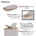 thumbnail image 5 of BirdRock Home Divided Bamboo & Canvas Hamper - Grey, 5 of 9