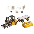 thumbnail image 1 of Carretilla elevadora RC 1/64 con remolque, mini carretilla elevadora de control remoto con camión de plataforma Amarillo, 1 of 7