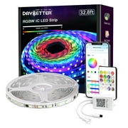 DAYBETTERRGBW IC LED Strip Lights,RGB+6500K White Lights 4 Color in 1 LED Light with Built-in IC Chips,High Density(60 leds per 3.2ft/1M),Dream Color LED Strip for Bedroom,32.8ft,24V