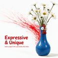 thumbnail image 4 of Handcrafted Resin Long Neck Chicken Vase, Colorful Cartoon Rooster Sculpture, 2-in-1 Flower Vase & Desk Decor, Lightweight Novelty Home Accent(Blue), 4 of 8