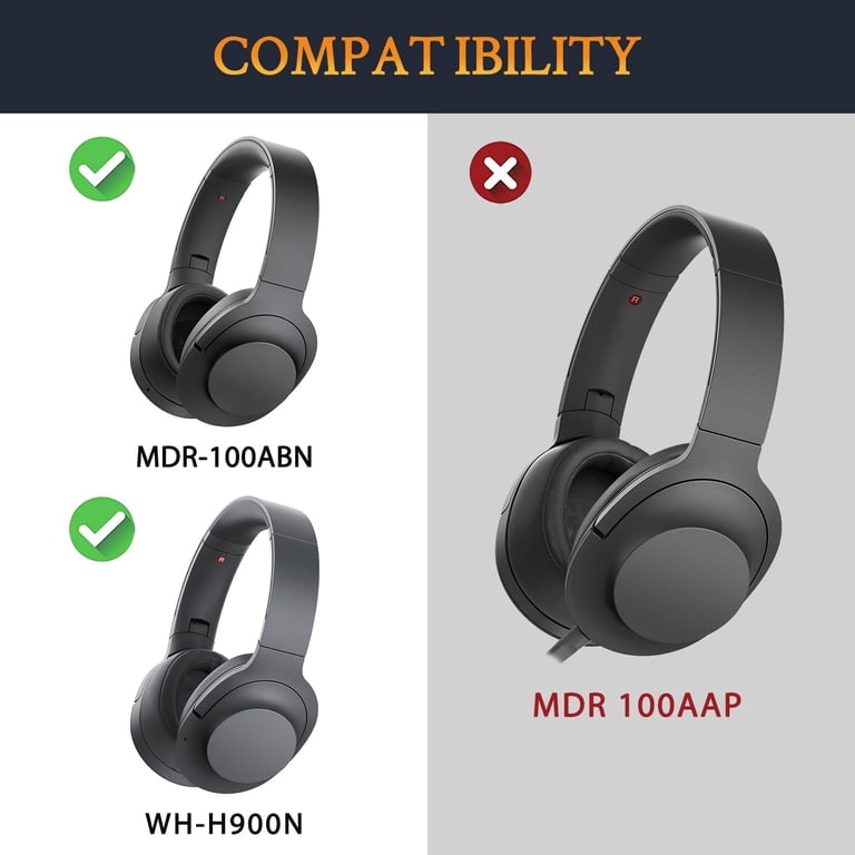 Replacement Ear Pads For Sony WH-H900N & MDR-100ABN - Bordeaux Red, Memory Foam, Protein Leather