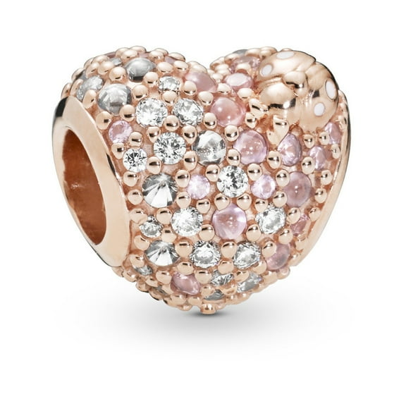 PANDORA Gleaming Ladybird Heart Charm