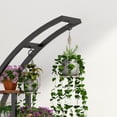 thumbnail image 3 of Ataucjin Plant Stand Indoor 2 Pack,5 Tier Tall Metal Indoor Plant Stand, Half Moon Shape Garden Plant Holder, Round Flower Shelf Rack with 4 Hanging Hooks Stylish Tiered Flower Storage Rack Tall Metal, 3 of 7