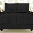thumbnail image 2 of Sweet Home Collection Solid Microfiber Deep Pocket Lightweight Washable Bed-in-a-Bag Sets, Queen, Black, 5-Pieces, 2 of 5