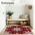 thumbnail image 3 of ODIKA 6'x9' Machine Washable Non-Slip Area Rug, Vintage Snowflake Medallion Design Floor Winter Celebration High Traffic Rug with Pad, Red, 629908, 3 of 8