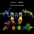 thumbnail image 3 of Newest 4 IN 1 Mini 15CM Anime Devastator Transformation Toys Action Figures Dinosaur Robot Model Limited Crystal Edition Kids, 3 of 5