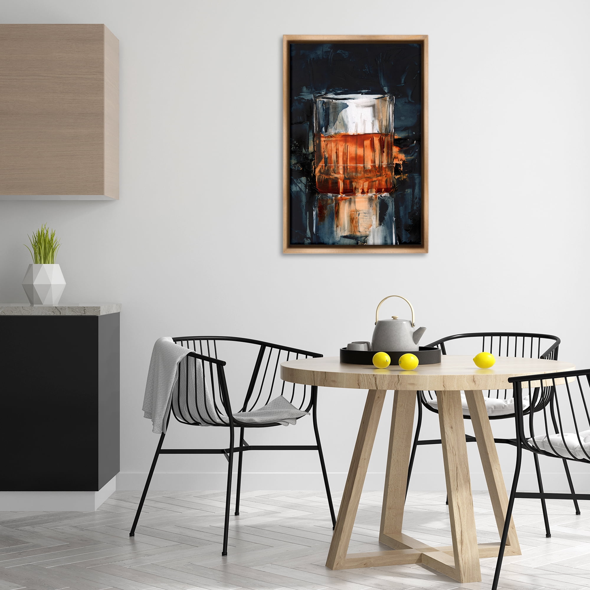 Stupell Industries Bourbon in Glass Food & Beverage Painting Brown Floater Framed Canvas Art Print Wall Art, 21 x 31