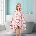thumbnail image 6 of Pink Bows and Baseballs Pattern Hooded Bath Towel，50"x30" for Ages 3 To 12 Kids, Quick Dry Lightweight Soft Microfiber Hood Beach Towel Cover Up for Kids, 6 of 7