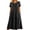 Z1#Black986, variant on Puliio Summer Dresses for Women Short Sleeve Round Neck Embroidered Linen Midi Dress with Pockets