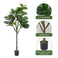 thumbnail image 2 of Artificial Fiddle Leaf Fig Tree, 5FT Tall Fake Fiddle Leaves Plant with Pot for Indoor Outdoor House Office Living Room Decor, 2 of 7
