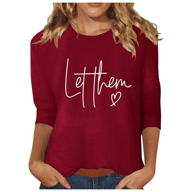 Top túnica estampado de manga 3/4 para mujer - Blusa de cuello redondo para el trabajo informal y las vacaciones - Tallas M-XXXL