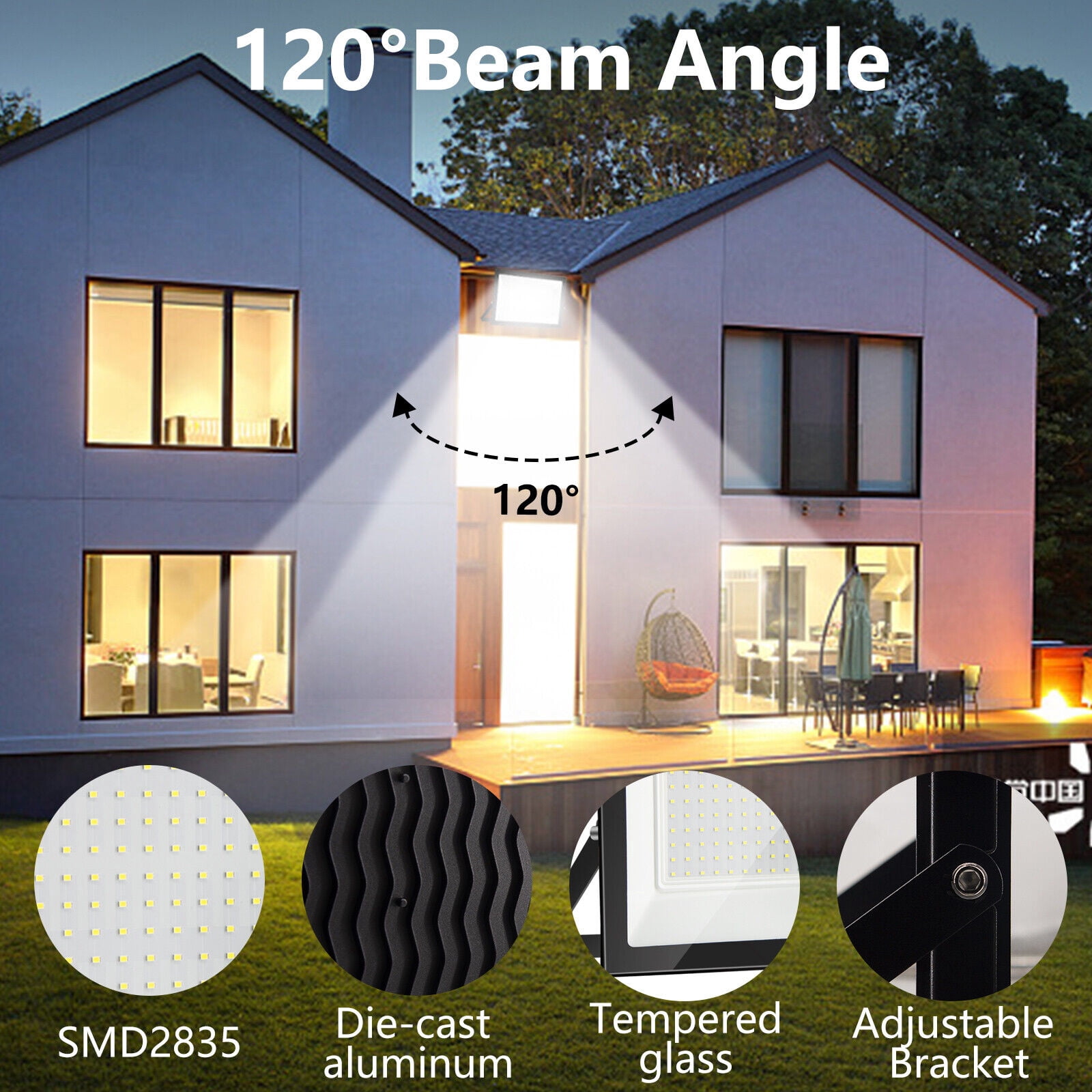 LED Flood Light 500W 300W 200W 100W 50W 30W 10W Outdoor Garden Lamp Spotlight