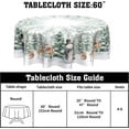 thumbnail image 2 of Winter Christmas Tablecloth 70-Inch Round, Pine Tree Snowman Deer & Snowflake Holiday Design, Washable Polyester for Dining, Kitchen, Picnic & Party Decor, 2 of 7