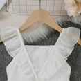 thumbnail image 5 of Gaexia Girls Dresses ,Girls Summer Dresses Casual Flutter Sleeve Chiffon Dress For Toddlers Kids Comfortable Elastic Waist Party Outfit (White,2-3 Years), 5 of 7