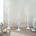 thumbnail image 2 of Set of 3 Pre-Lit White Birch Christmas Trees with LED Lights & Remote Control, 4ft 5ft 6ft Lighted Trees for Outdoor Christmas Yard Décor, 2 of 10