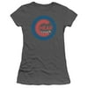 Juniors: Cheap Trick- Distressed Logo Button Apparel Womens T-Shirts - Grey