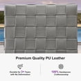 thumbnail image 6 of PURPLE LEAF Outdoor Counter Height Bar Stools Set of 2, PU Leather Patio Bar Set with Aluminum Frame, Bar Chairs for Poolside, Garden, Kitchen Island-Grey, 6 of 8