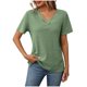 thumbnail image 2 of mfyjkho Tops Bohemios Para Mujer, Camiseta Informal De Manga Corta Con Cuello En V Y Botones De Color Liso Para Mujer Tops Para Hacer Ejercicio Para Mujer L, 2 of 8