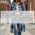 thumbnail image 3 of Dzrciro Plaid Long Coat for Women, Long Sleeve Lapel Open Front Button Checkered Trench Coat, Elegant Fashion Fall Outerwear S-2XL, 3 of 7