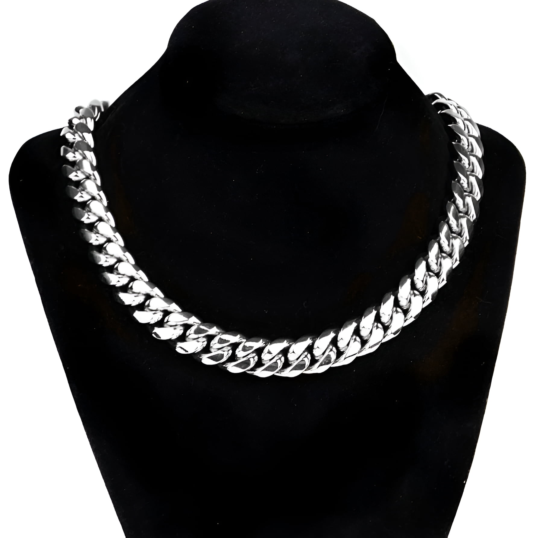 Mens 18" Inch Choker Chain Stainless Steel 14MM Wide Cuban Link Heavy Hip Hop Necklace