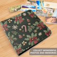 thumbnail image 4 of FORMRS 3 Ring Photo Album 4"x6" Self Adhesive Large Capacity PU Leather Cover, Green Christmas Holly, 4 of 8